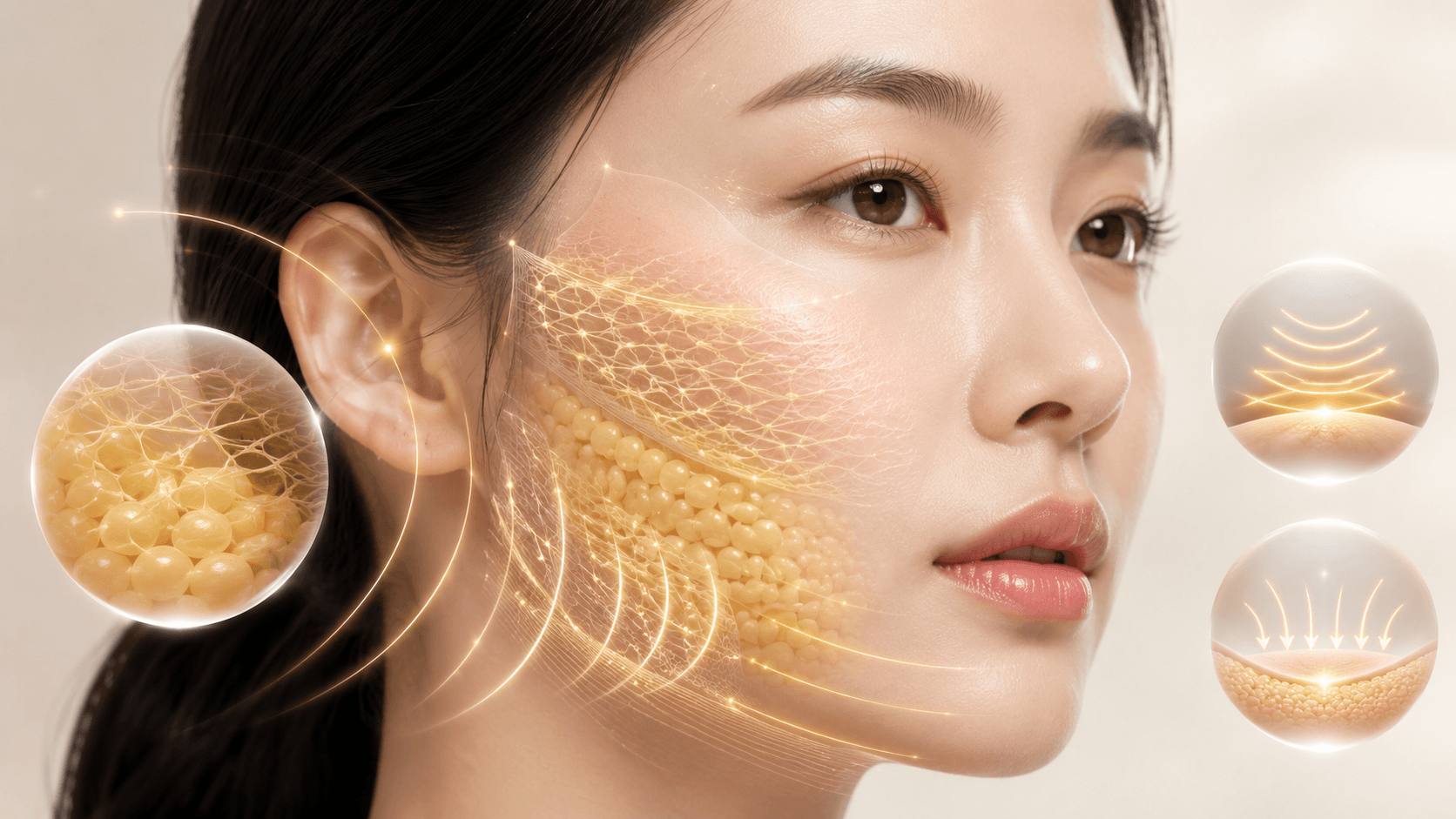 Cheekbone fibrotic-fat mechanism