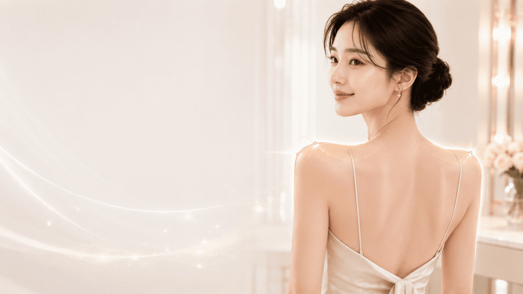 Right-angle shoulder · feminine shoulder-line design