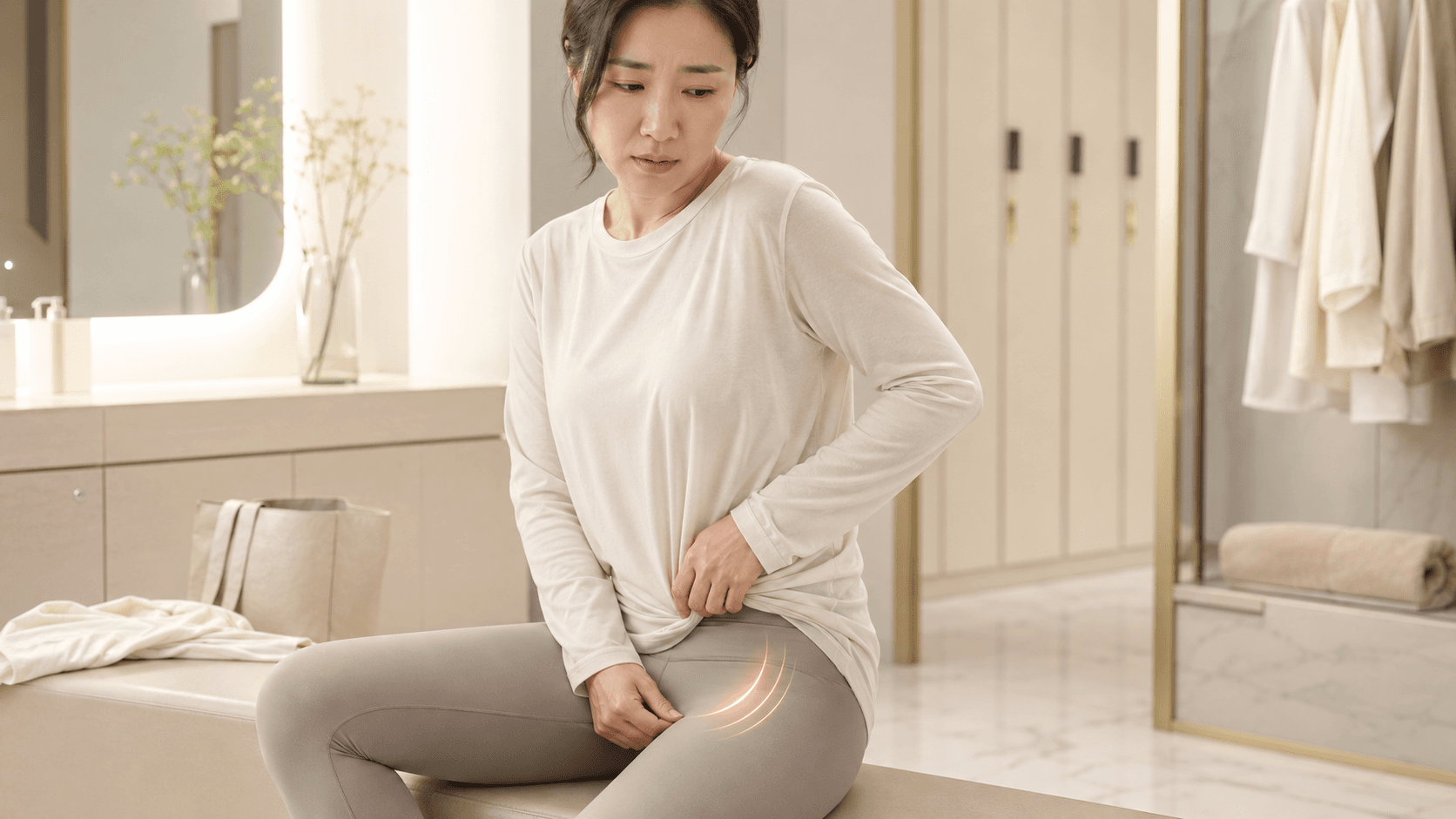 Concerns about friction and discomfort when wearing leggings or trousers
