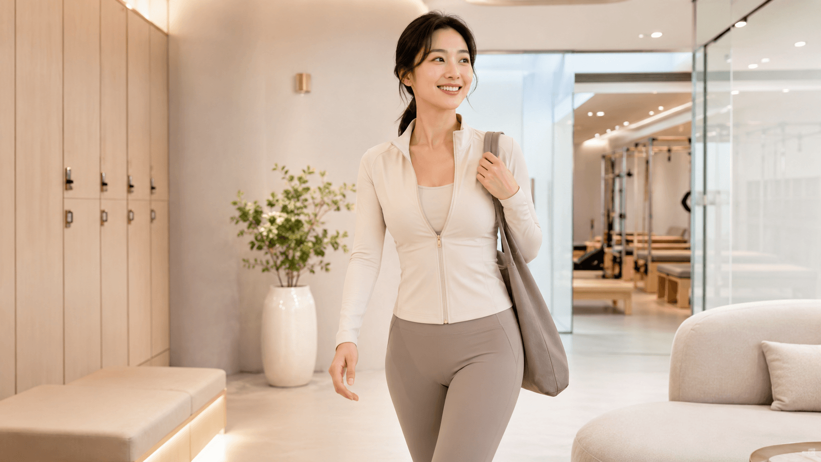 A woman comfortable and confident even in trouser fashion