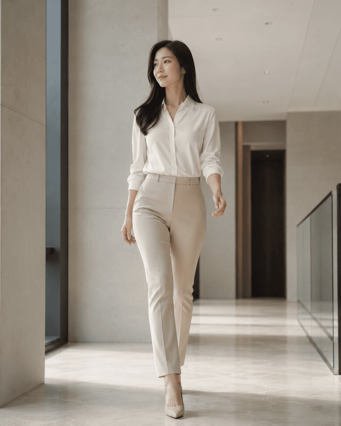 허벅지 라인과 팬츠핏 변화를 상징하는 라이프스타일 이미지