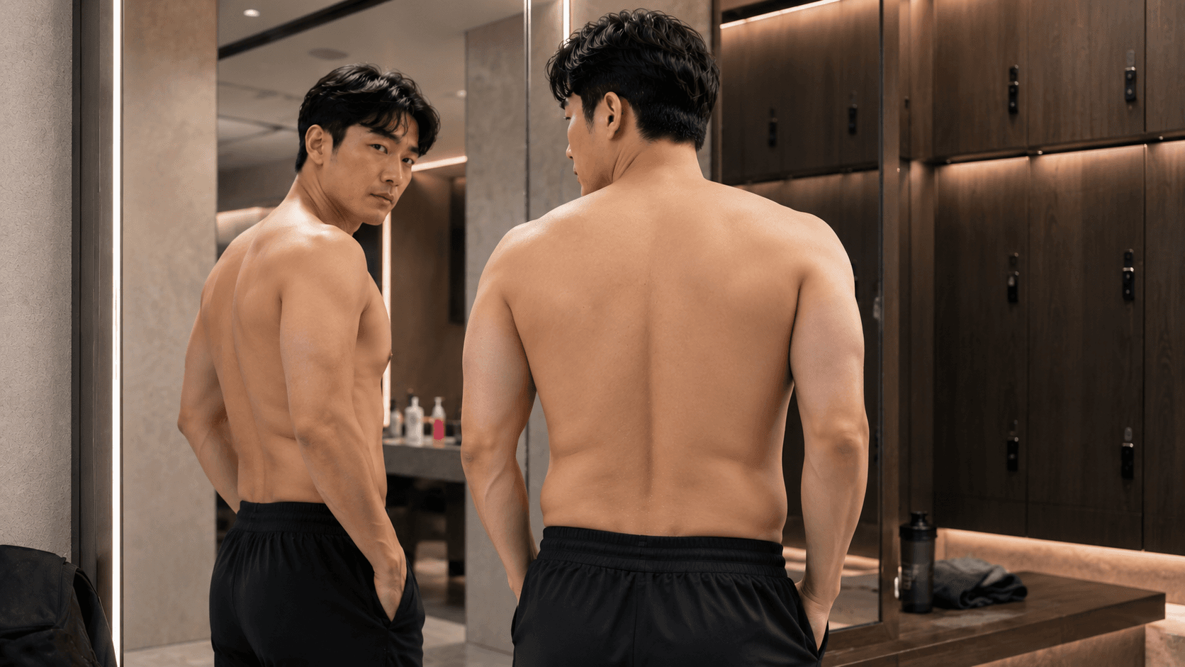A back impression that fades in a shirt's fit