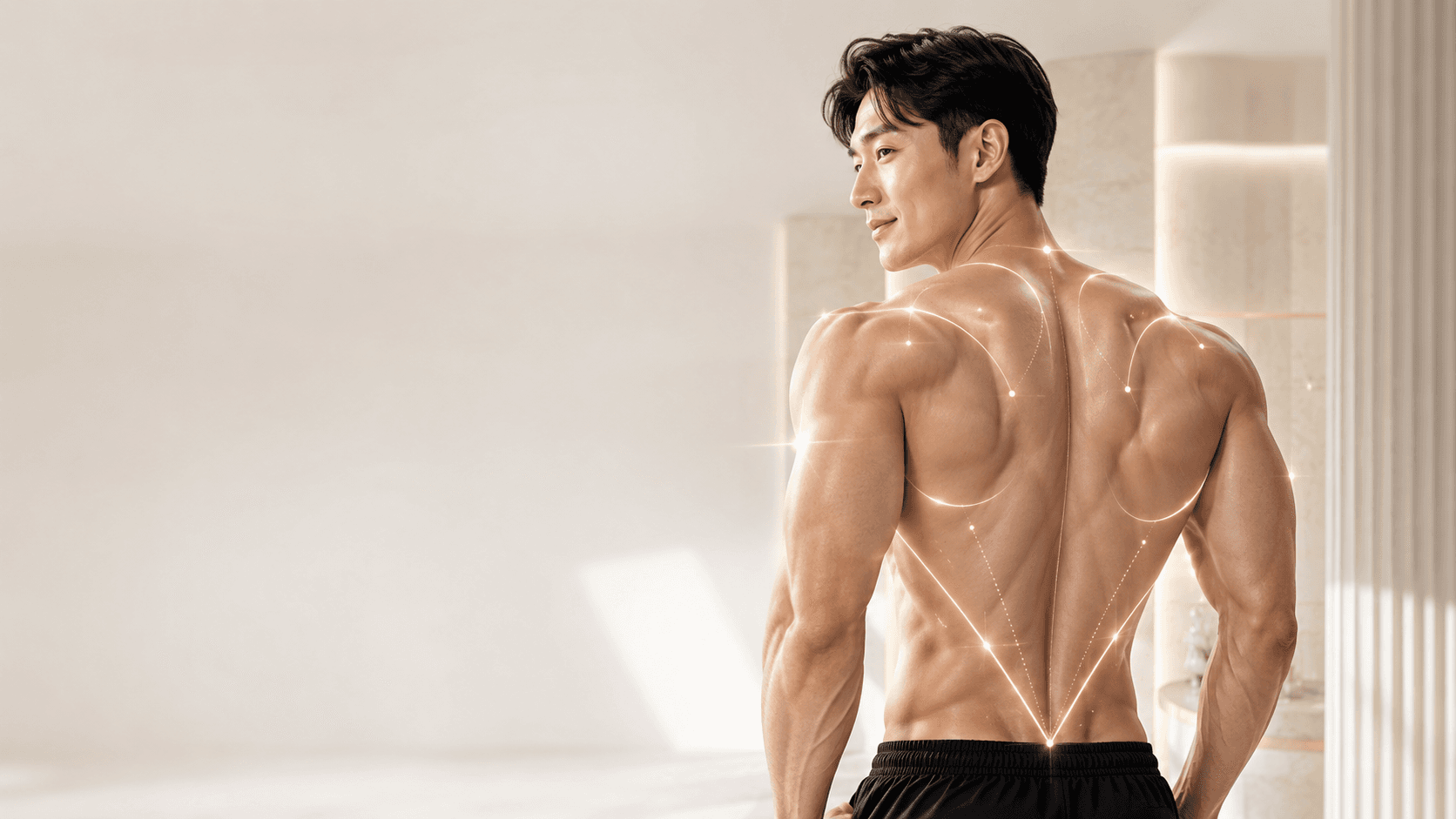 Back muscle HD sculpting — men's rear frame design