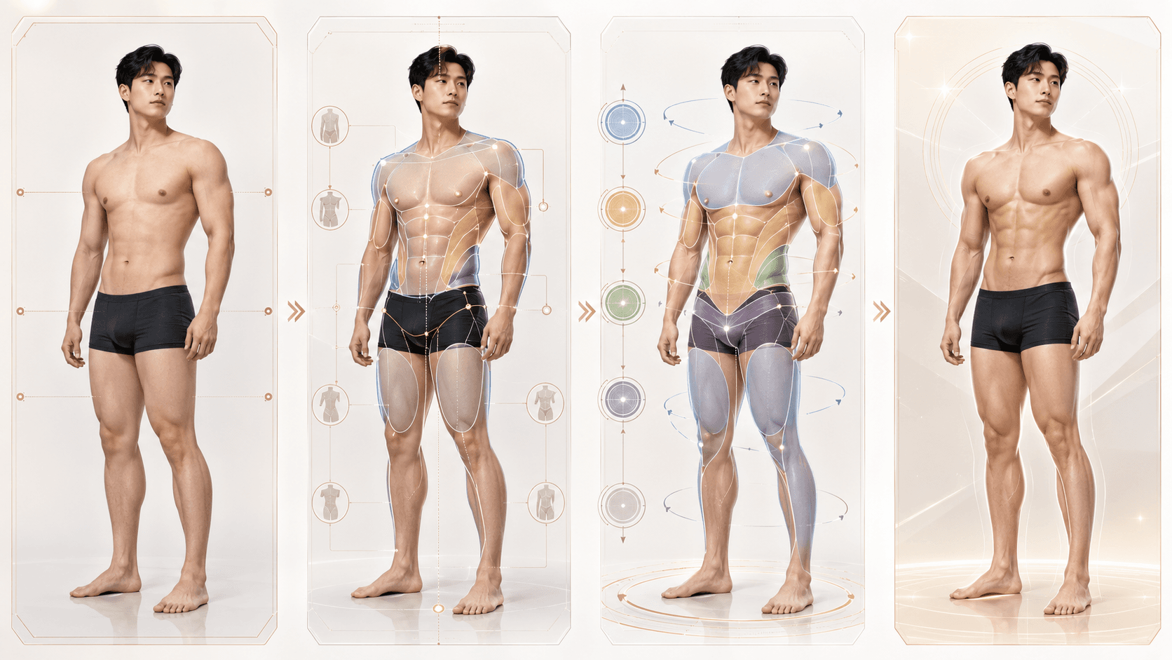 Men's Full-Body HD staged design method