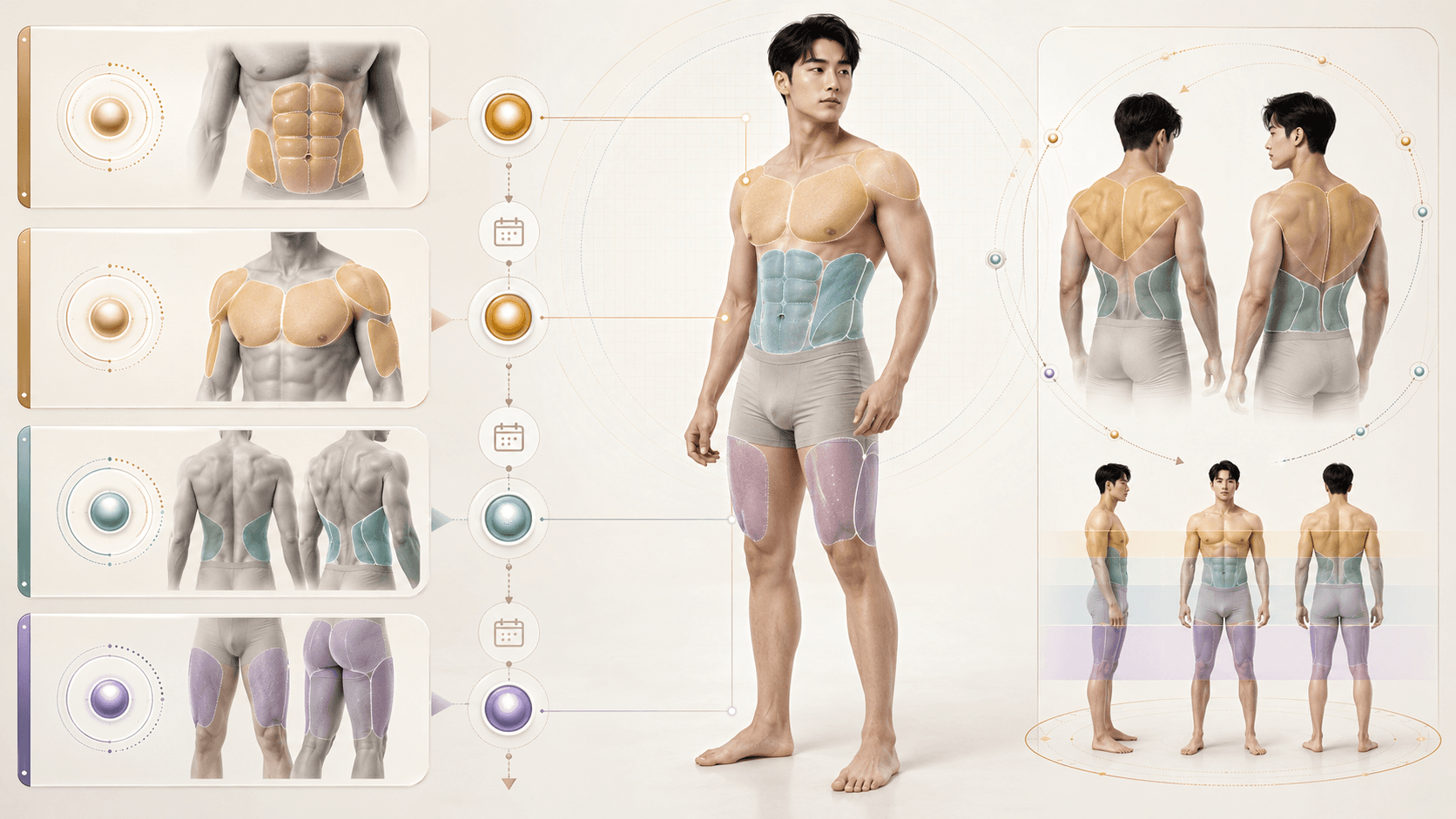 Full-Body HD staged design plan — divided into 3–4 stages
