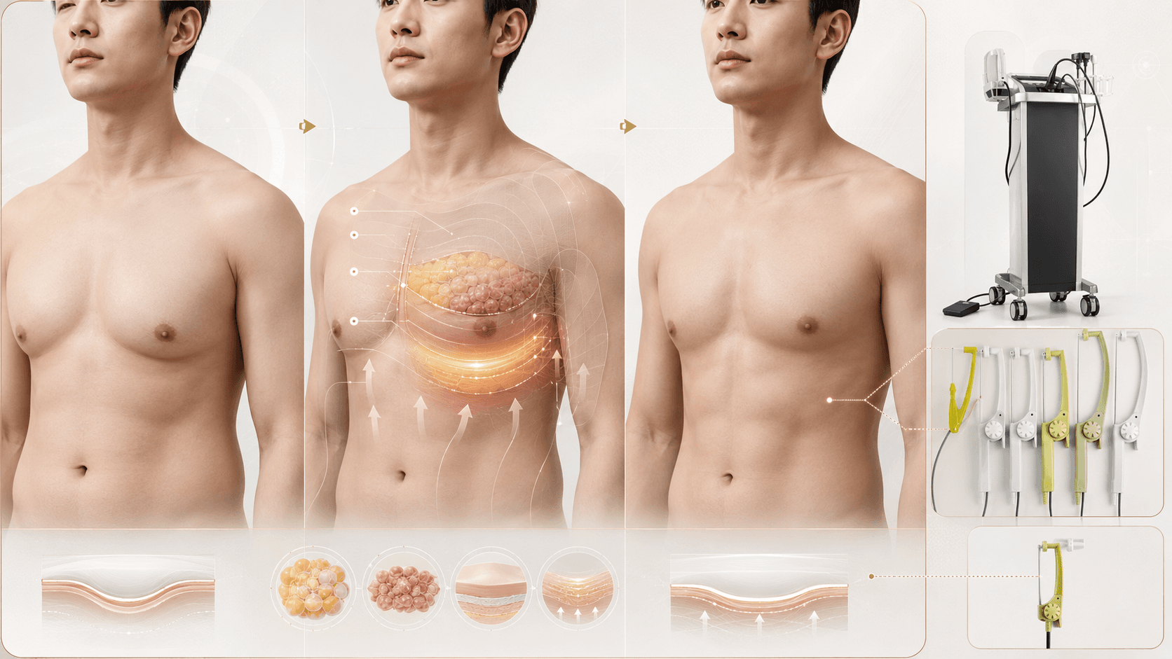 Infographic on the principle of BodyTite radiofrequency-based skin tightening