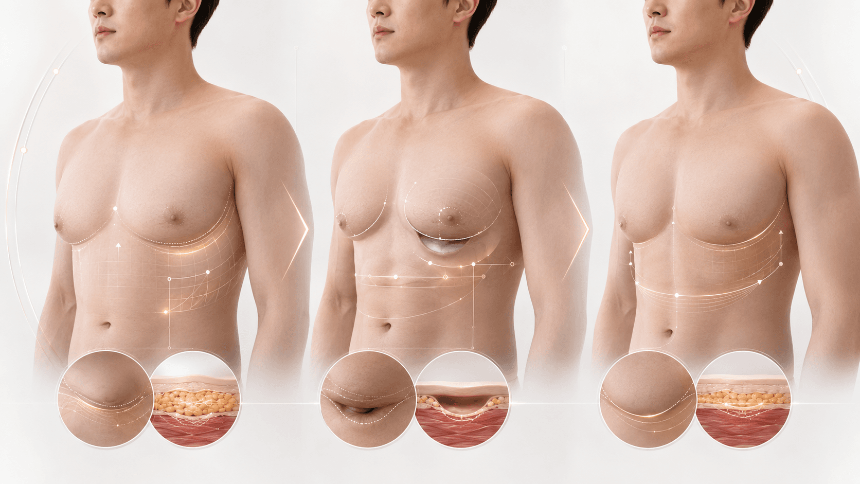 Balance in gland removal — infographic on preventing nipple inversion and saucer deformity below the areola