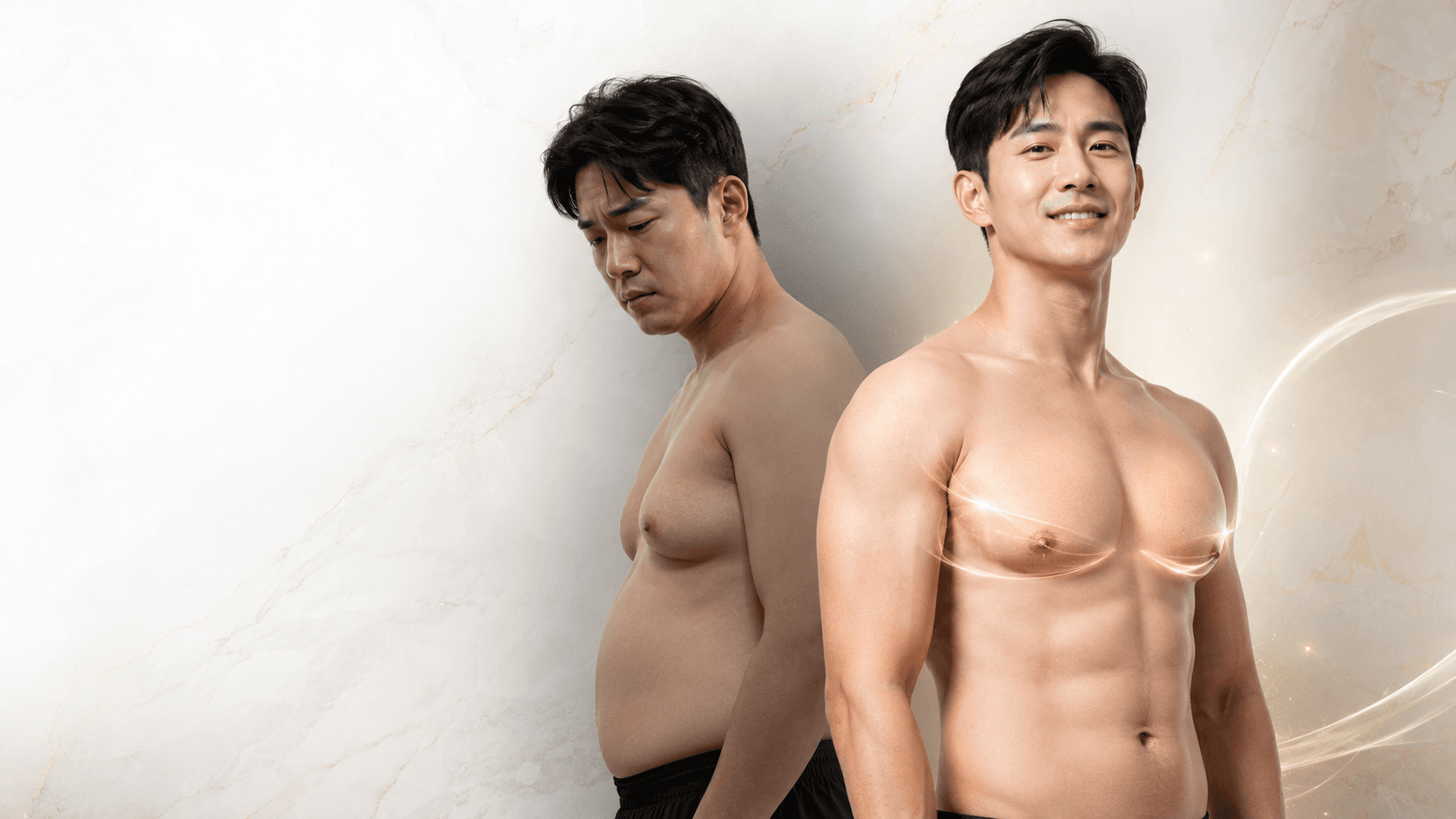 High-definition gynecomastia correction — from a feminine chest impression to a masculine pectoral line