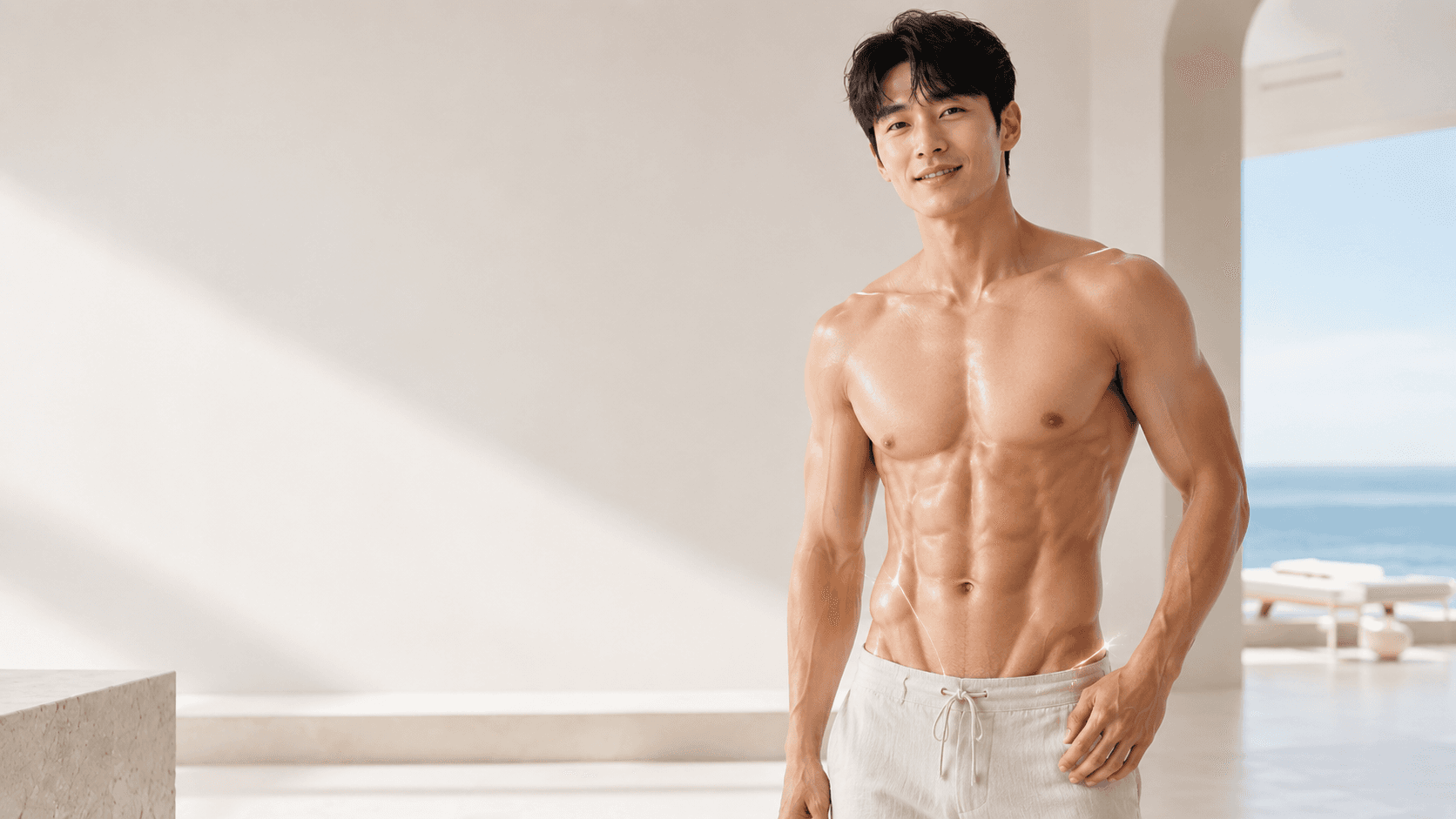 Inguinal V-line sculpting — Adonis line design