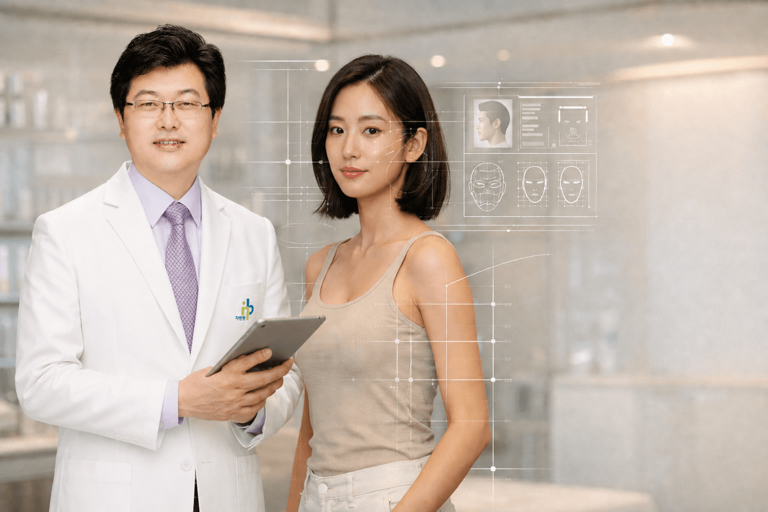 NB Plastic Surgery — Dr. Cho Hong Kyu's personalized digital analysis + 3D line design consultation (compliant with Medical Act Art. 27, no direct patient body exposure)