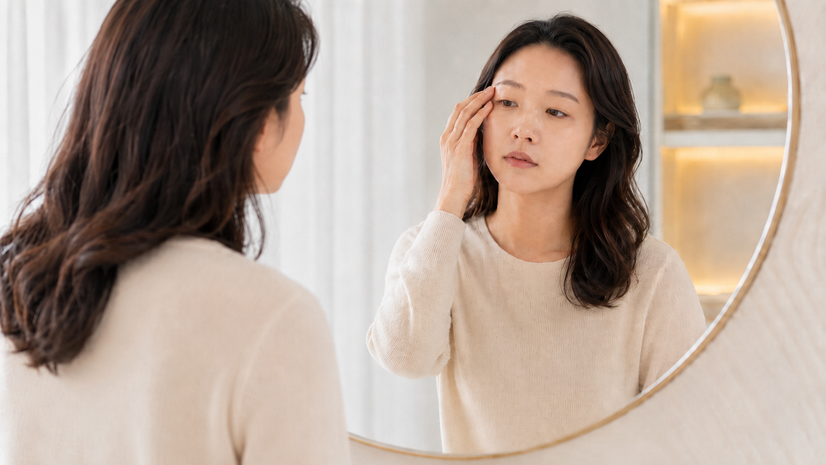 ラインがない、または重く見える目の悩み