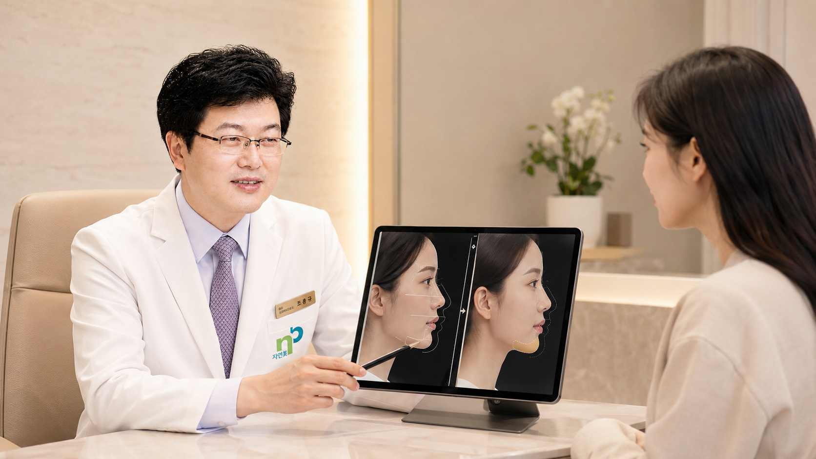 Chin fat-graft consultation — lower-face balance analysis