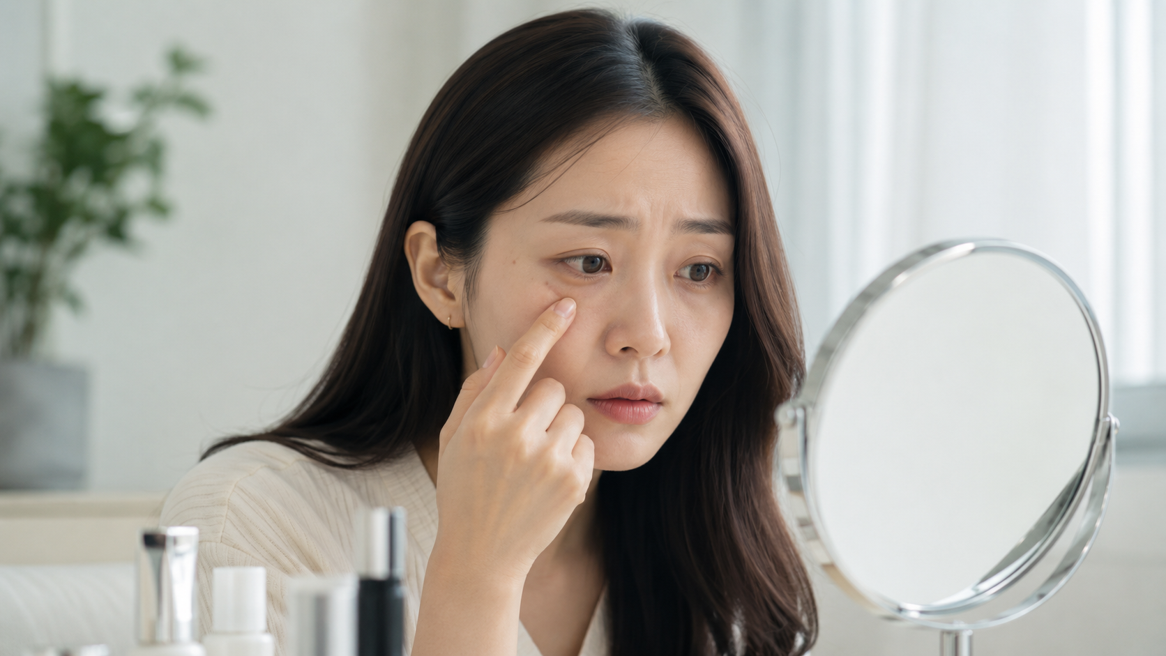 A tired impression from under-eye hollowing