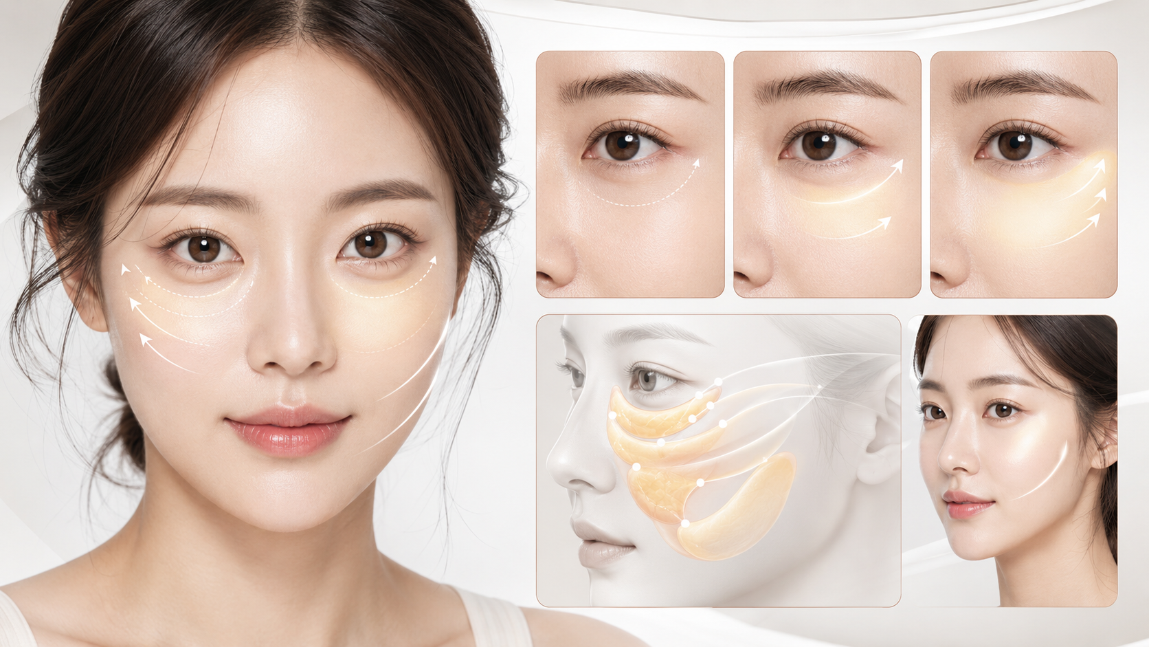 Under-eye fat-graft under-eye–anterior-cheekbone transition design