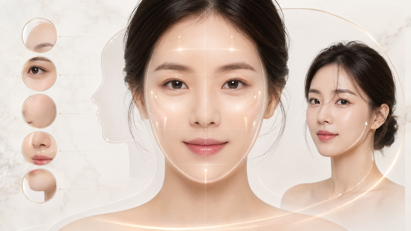 중심 볼륨과 전이로 작아 보이는 얼굴 균형 설계