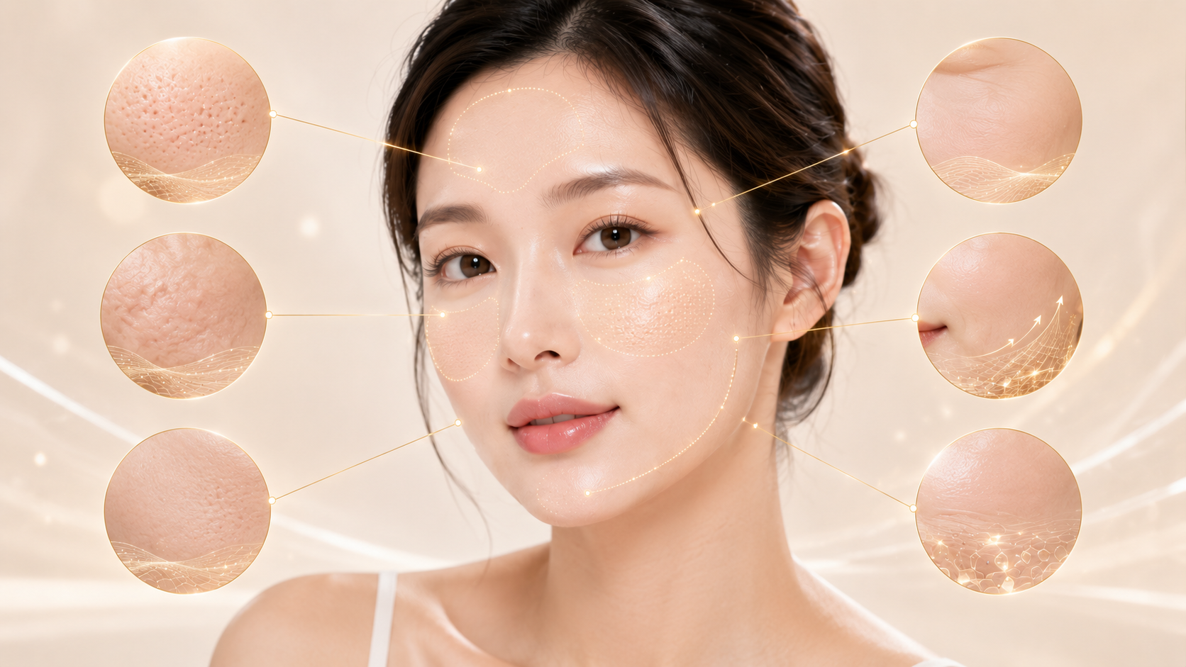 쥬베룩 적응증 지도: 모공·피부결·흉터·탄력