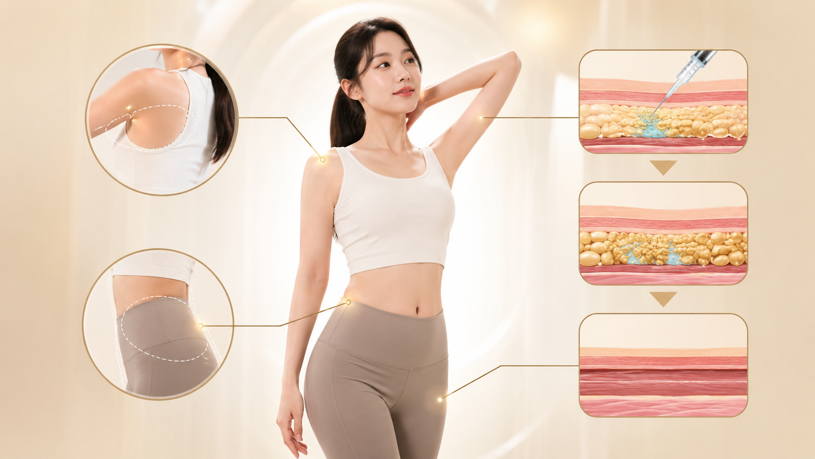 Infographic of the body fat-dissolving method