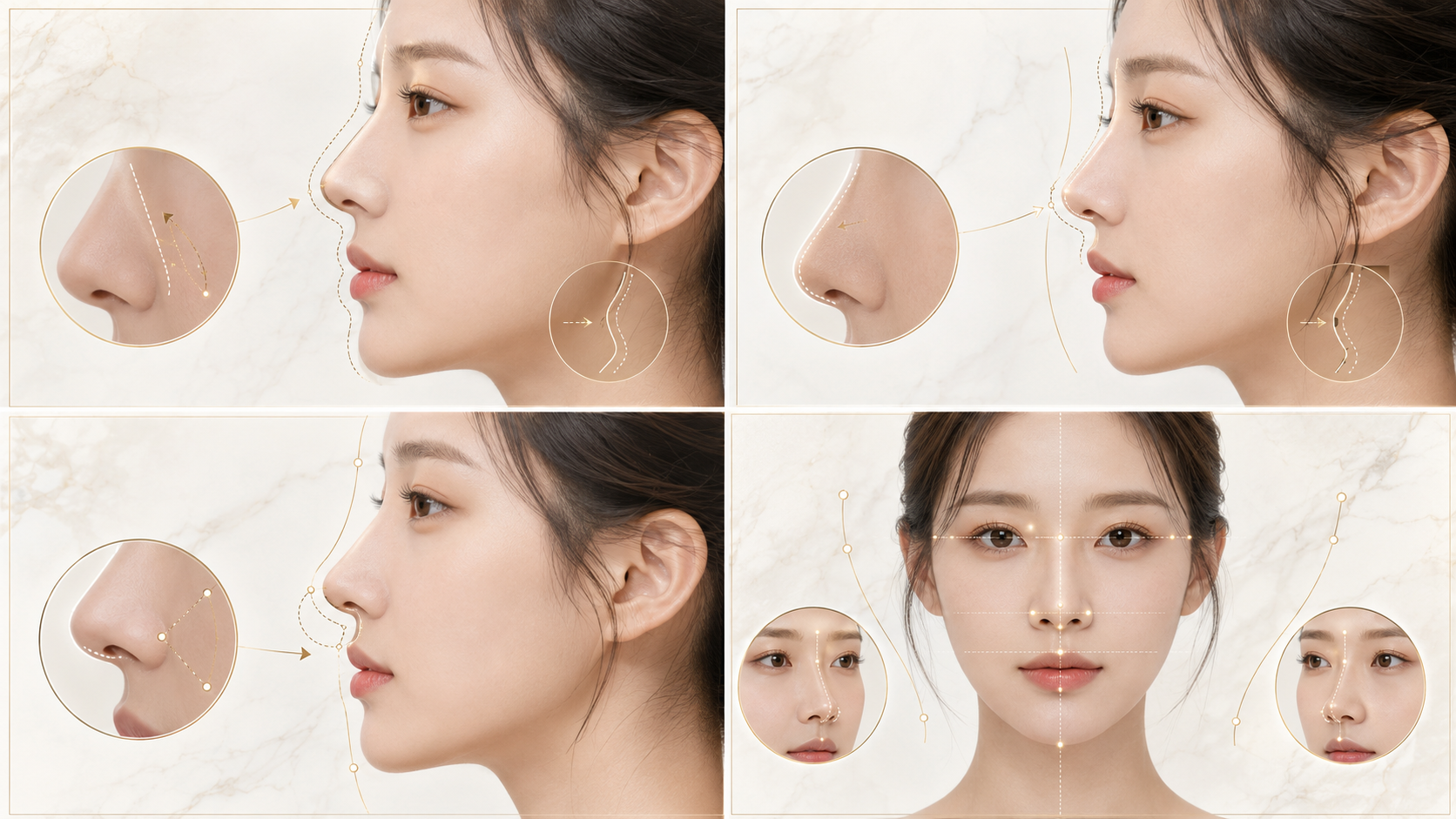 코재수술 주요 원인 — 높이·시작점·코끝 지지·피부·재료
